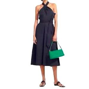 New STAUD Black Kai Dress Black Sz Large